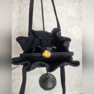 EUC Vintage Koret Velvet Black Frame Bag w/ Mirror And Coin Purse